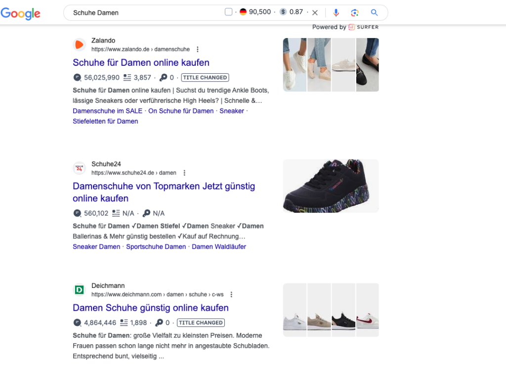 Google-Suchergebnis für die Suche nach "Schuhe Damen"